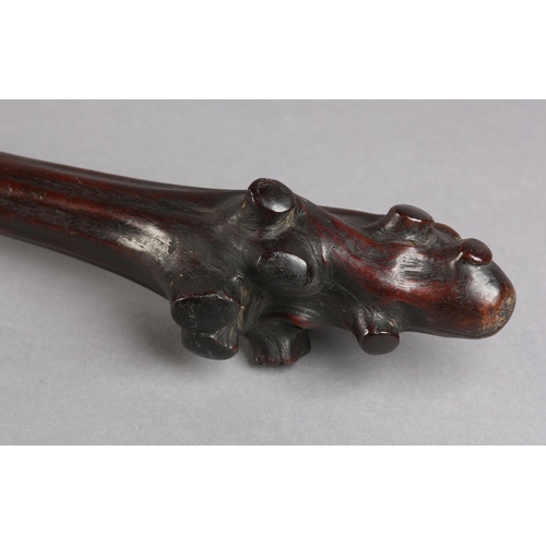 46 - A 19TH CENTURY FIJIAN ROOTWOOD CLUB (VUNIKAU WAKA), with fine braided loosely wrapped grip, 99cm lon... 