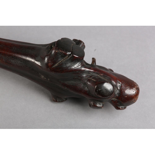 46 - A 19TH CENTURY FIJIAN ROOTWOOD CLUB (VUNIKAU WAKA), with fine braided loosely wrapped grip, 99cm lon... 