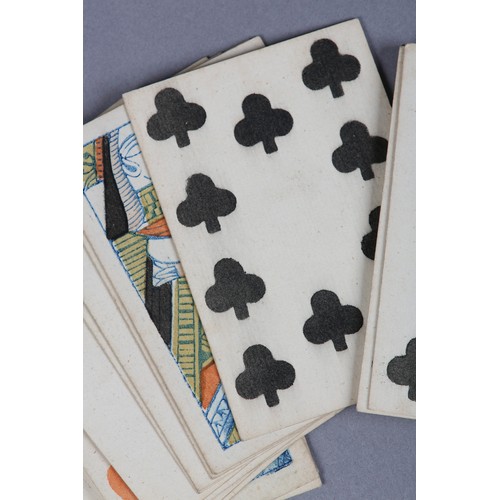 40 - ENGLISH PLAYING CARDS BY THOMAS WHEELER, c1815-20, a complete deck of 52 stencil coloured, wood-cut ... 
