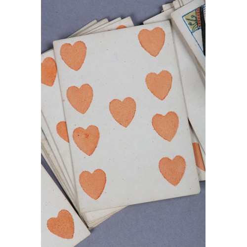 40 - ENGLISH PLAYING CARDS BY THOMAS WHEELER, c1815-20, a complete deck of 52 stencil coloured, wood-cut ... 