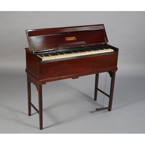 52 - A DULCITONE TRAVELLING KEYBOARD by Thomas Machell & Sons, Glasgow, mahogany cased the back panel fre... 