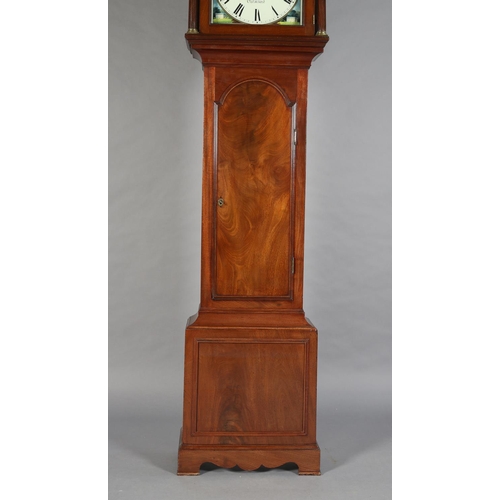 58 - AN EARLY 19TH CENTURY MAHOGANY LONGCASE CLOCK, by T Spencer of Chelmsford, having a 13