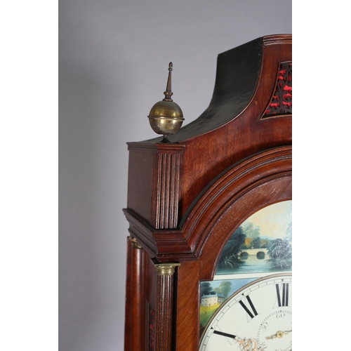 58 - AN EARLY 19TH CENTURY MAHOGANY LONGCASE CLOCK, by T Spencer of Chelmsford, having a 13