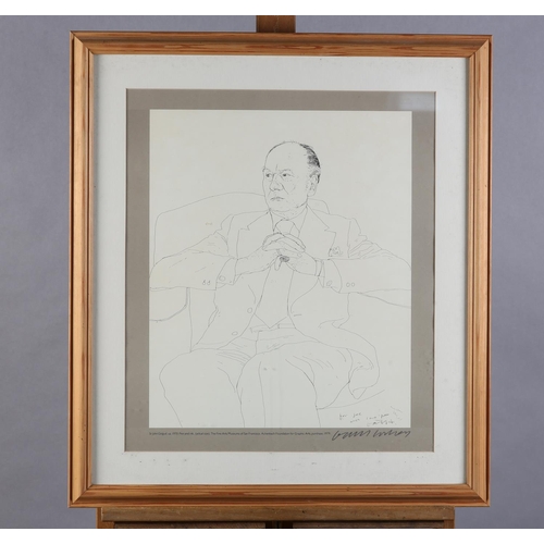 5 - ARR By and after David Hockney (1937-2026), Sir John Gielgud c.1970, print of the original pen and i... 