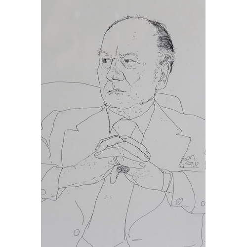 5 - ARR By and after David Hockney (1937-2026), Sir John Gielgud c.1970, print of the original pen and i... 