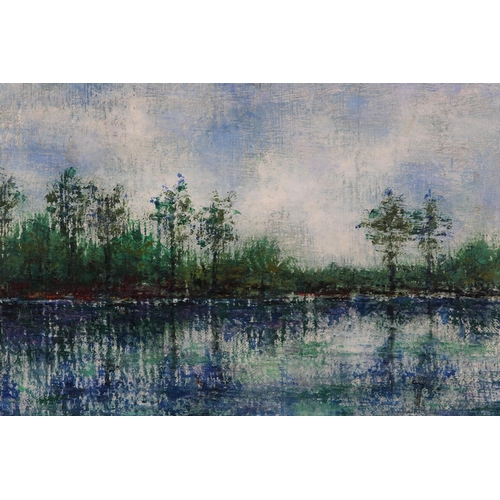 50 - ARR Georges Doussot (French b1947), Paysage à la riviere, oil on canvas, signed and dated (19)60 to ... 