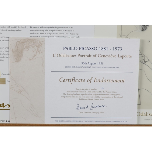 3 - ARR After Pablo Picasso (Spanish 1881-1973), L'Odalisque: Portrait of Geneviève Laporte 1951, giclée... 