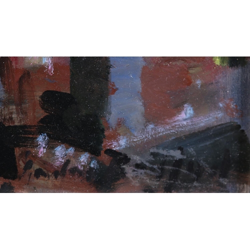 12 - ARR Gordon Radford (1936-2015) On Location, tented dressing room with actress, oil on board, signed ... 