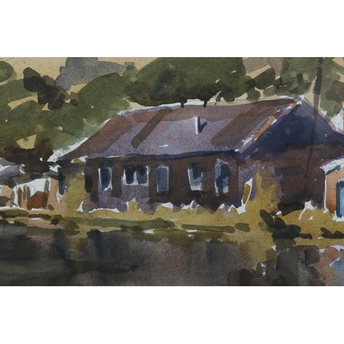 11 - ARR Gordon Radford (1936-2015) Uppermill, Saddleworth, canal side cottages, watercolour, signed to l... 