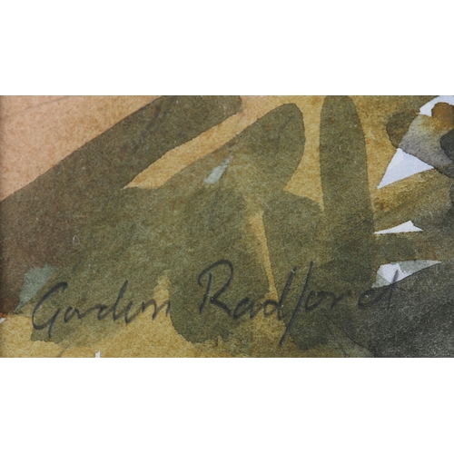 11 - ARR Gordon Radford (1936-2015) Uppermill, Saddleworth, canal side cottages, watercolour, signed to l... 