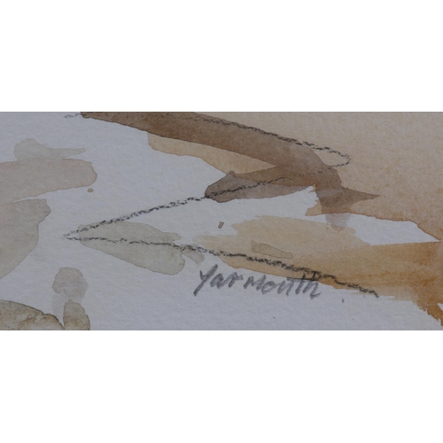8 - ARR Gordon Radford (1936-2015), Yarmouth, watercolour and charcoal, signed to lower left and titled ... 