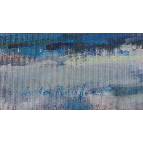 10 - ARR Gordon Radford (1936-2015), Seascape with figures, oil on board, signed to lower right, 30cm x 4... 