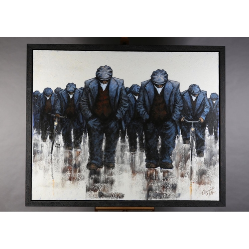1 - ARR Alexander Millar (b1960), The Rat Pack, oil on canvas, signed to lower right, 122cm x 152cm