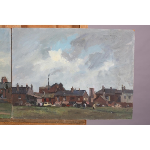21 - ARR Gordon Radford (1936-2015), Village green and church; Crossing the Green; oil on board, unsigned... 