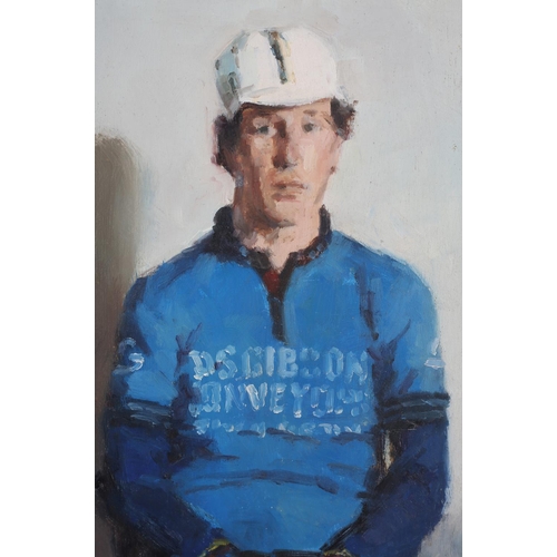 19 - ARR Gordon Radford (1936-2015), Portrait of a workman, sitting, wearing company work clothes for D S... 
