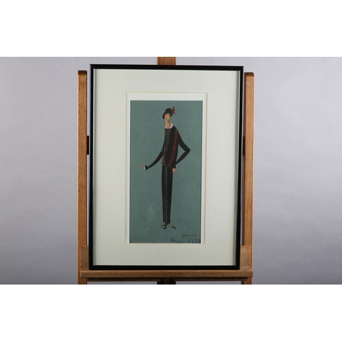 51 - Jeanne Lanvin (French 1867-1946), 'Enchainée Hiver 1922' Dessin original de L'Atelier de Jeanne Lanv... 