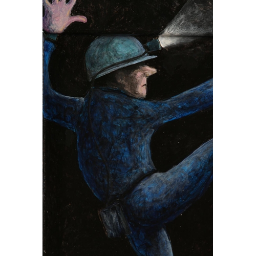 46 - ARR John 'Cluff' Longstaff (b1949) Pitch, oil on board and over frame, signed to lower right, 28cm x... 