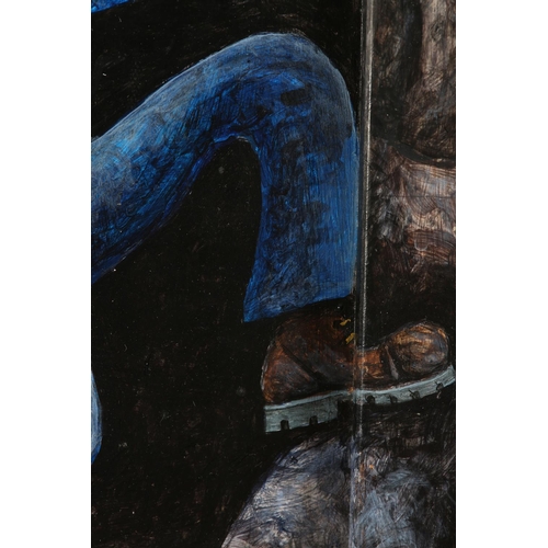 46 - ARR John 'Cluff' Longstaff (b1949) Pitch, oil on board and over frame, signed to lower right, 28cm x... 