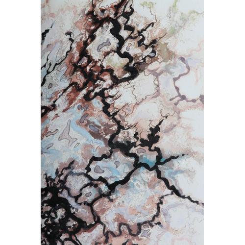 59 - ARR John A Blakey (b1952), organic composition, watercolour, pen and ink, signed and dated (19)74, 7... 