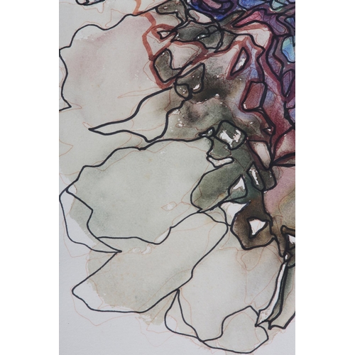 60 - ARR John A Blakey (b1952), Organic composition, watercolour, pen and ink, signed and dated Nov '75, ... 