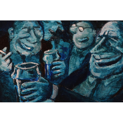 47 - ARR John 'Cluff' Longstaff (b1949) Taproom Tales, oil on wood block, signed to lower right, 10cm x 1... 
