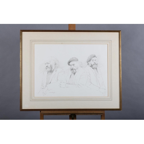 54 - ARR John A Blakey (b1952), Retired Farmer: Studies for the portrait, in three poses, graphite, signe... 