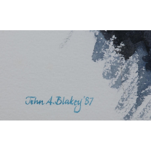 56 - ARR John A Blakey (b1952), Portrait of a bearded man, head and shoulders, watercolour, signed and da... 