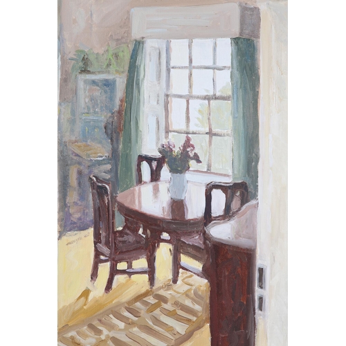 64 - ARR Simon Mcleod (b1956), Interior - the dining room, oil on canvas, signed to lower right, 61cm x 5... 