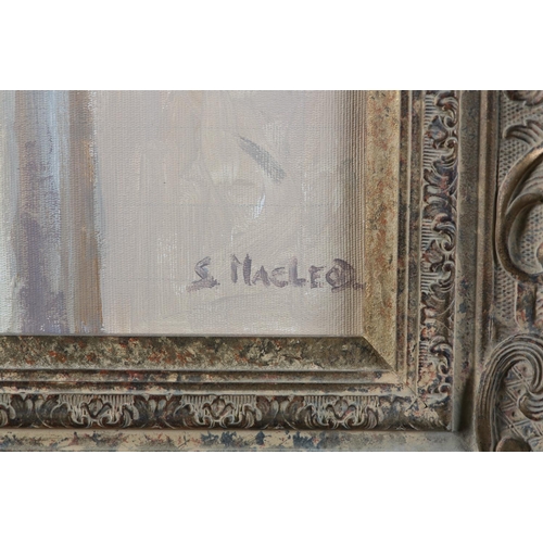 64 - ARR Simon Mcleod (b1956), Interior - the dining room, oil on canvas, signed to lower right, 61cm x 5... 