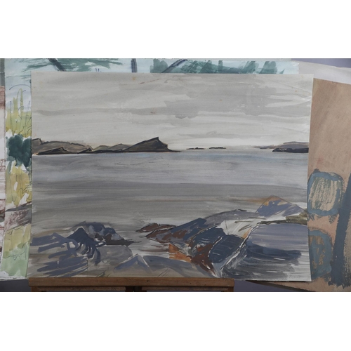 68 - ARR Druie Bowett (1924-1998), Portfolio of coastal and rural landscapes, street scene and abstracts ... 