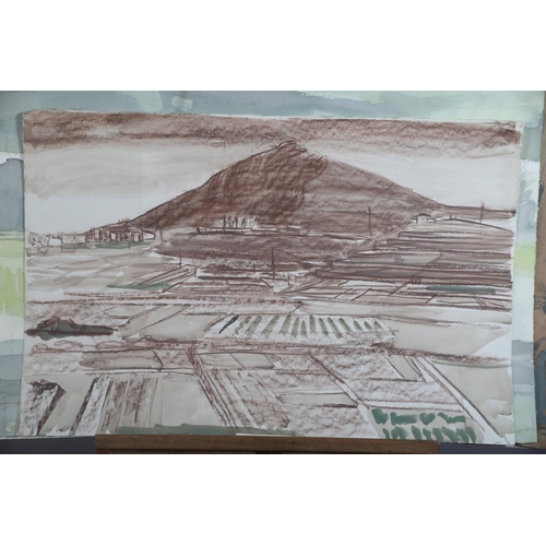 68 - ARR Druie Bowett (1924-1998), Portfolio of coastal and rural landscapes, street scene and abstracts ... 