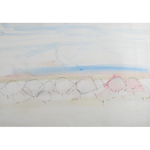 68 - ARR Druie Bowett (1924-1998), Portfolio of coastal and rural landscapes, street scene and abstracts ... 