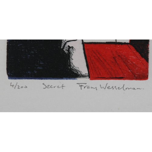 116 - ARR Frans Wesselman (Dutch 1953), Secret, colour etching, 4/200, titled and signed in pencil to the ... 