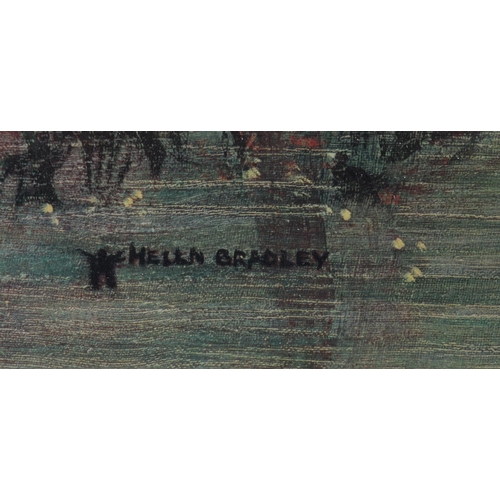 138 - ARR By and after Helen Bradley (1900-1979), Parkland lake and figures, colour print, signed in penci... 