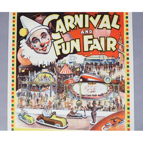 160 - 'Carnival and Fun Fair', carnival fair poster, c1940s, colour lithograph, pub. Willsons' Show Printe... 