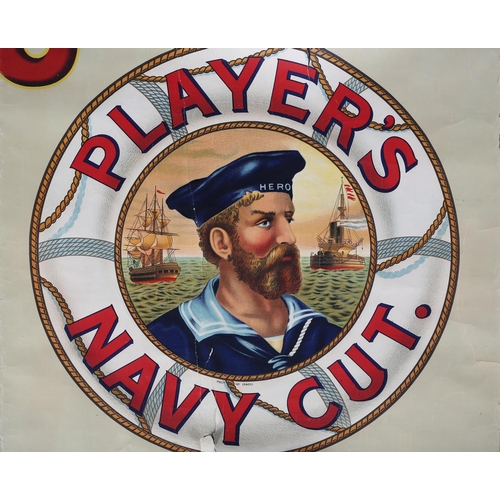 165 - Player's Navy Cut, advertising poster, colour lithograph, reg. no. 154011, 77cm x 73cm (torn to top ... 