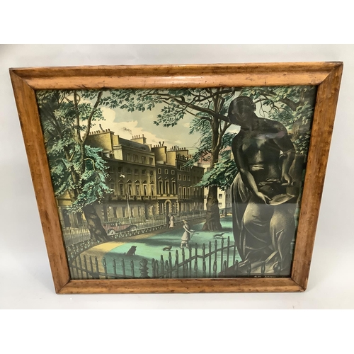1 - After Alan Sorrell, Clive's House, 45 Berkley Square, colour lithograph 1937, 38cm x 45.5cm, in bird... 
