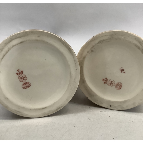 5 - A pair of Austrian porcelain ewers  printed and enamelled with cornflower spray in blue and gilt wit... 