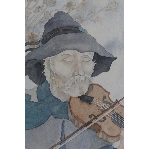 21 - ARR Phillipe Legendre-Kvater (French b1947), Les Violins de L'Automne, portrait of a country violini... 