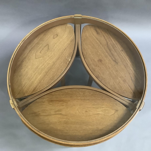 40 - A Nathan Trinity nest of four teak and glass inset tables designed by V. Wilkins for G-Plan c1960s, ... 