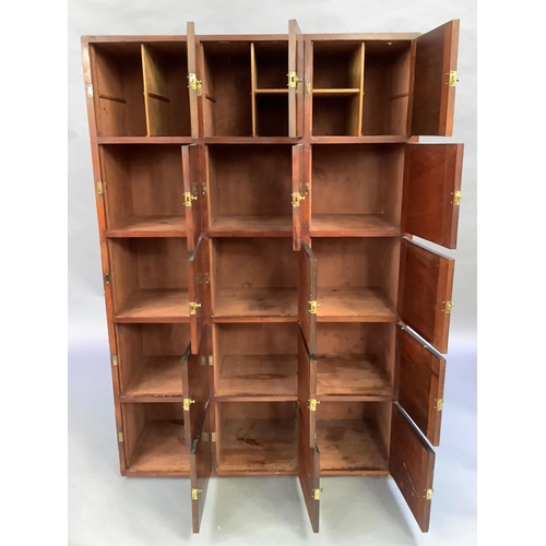 10 - A mahogany fifteen door cabinet with brass plate catches by S&H Jewells, Furniture Warehouse, Holbor... 