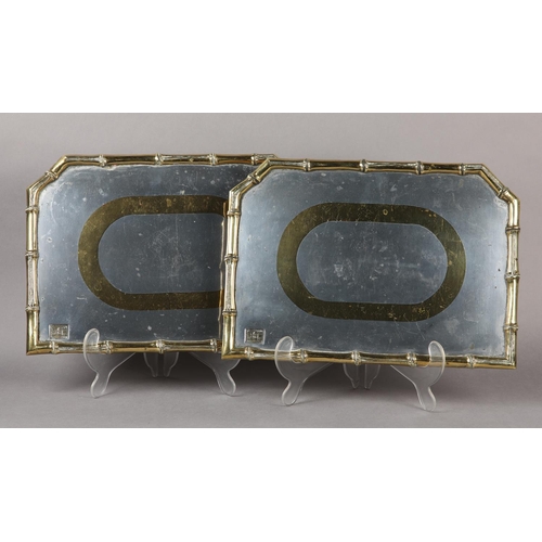 46 - David Marshall, a pair of matching trays in aluminium and brass, both of brutalist design, rectangul... 