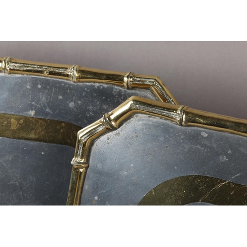 46 - David Marshall, a pair of matching trays in aluminium and brass, both of brutalist design, rectangul... 