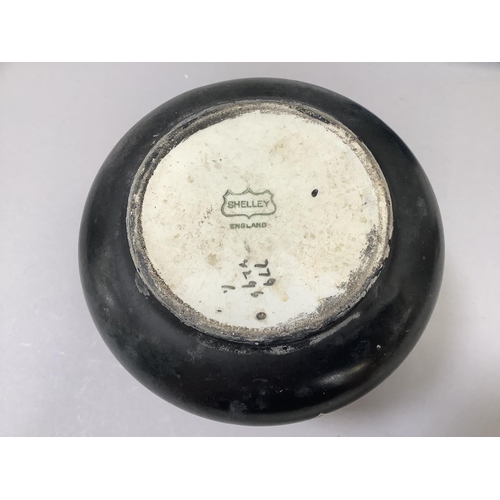 33 - A pair of Shelley pottery vases of circular spreading form with stylised heart motif printed mark to... 