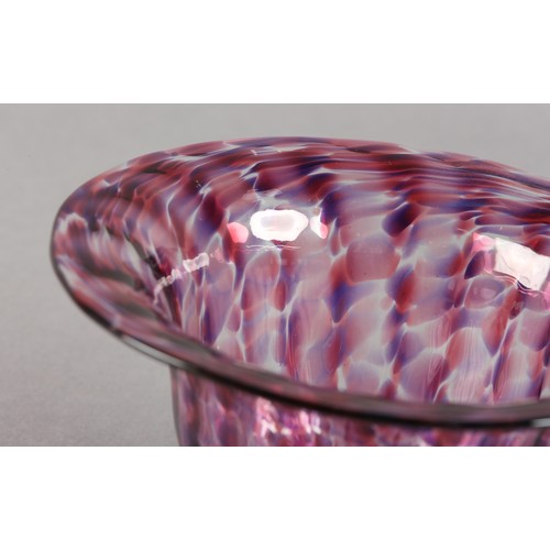 5 - Jane Charles (b1961), Blue ruby 'Urchin' bowl, studio glass, on clear foot, signed to underside, 16c... 