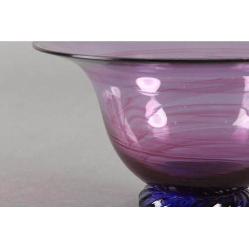 8 - Jane Charles (b1961), Amethyst blue 'Citrus' studio glass bowl with flared rim, signed to underside,... 