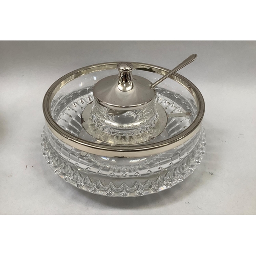 43 - A novelty silver plated oval form vodka shot glass, bottle and mixing bowl stand, with fitting area ... 
