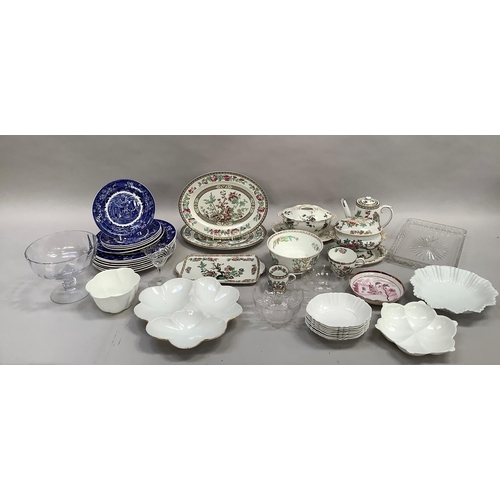 56 - A quantity of white china fruit dishes, sugar bowl, serving dishes, Indian tree coffee pot, coffee c... 