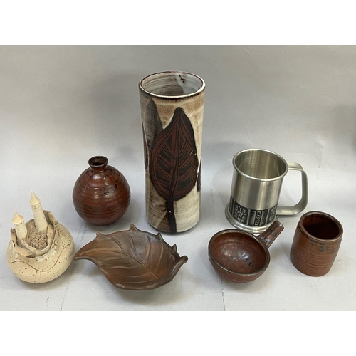 57 - A Beswick coffee service comprising coffee pot, hot milk jug (no lid), sugar bowl, six coffee cups a... 
