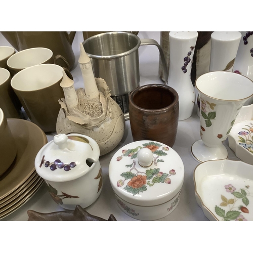 57 - A Beswick coffee service comprising coffee pot, hot milk jug (no lid), sugar bowl, six coffee cups a... 